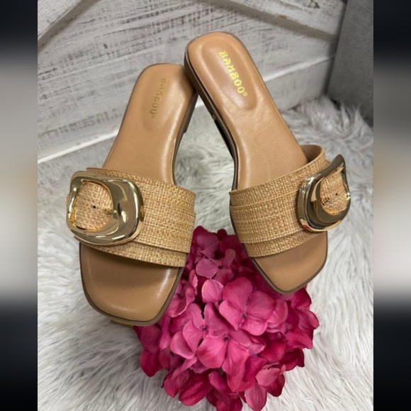 BAMBOO Island Hopper Slide Sandle Natural Raffia Size 7 - Picture 2 of 2